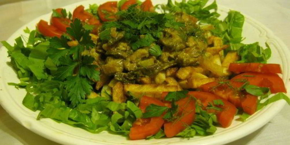 Рецепт тушеных грибов с курицей