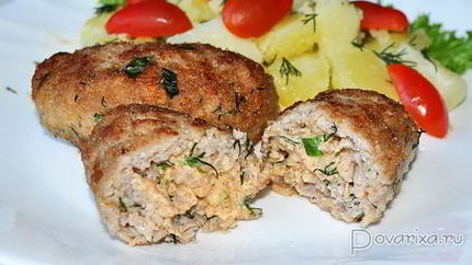 Котлеты с творожным сыром
