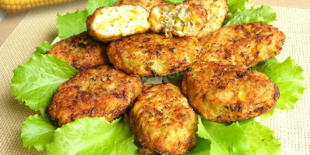 Рецепт куриных котлет с кукурузой по-гавайски