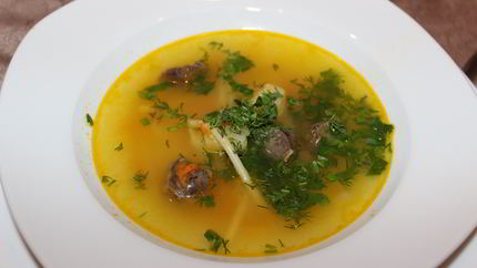 Куриная лапша с потрохами