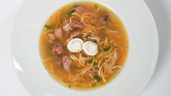 куриная лапша с потрохами