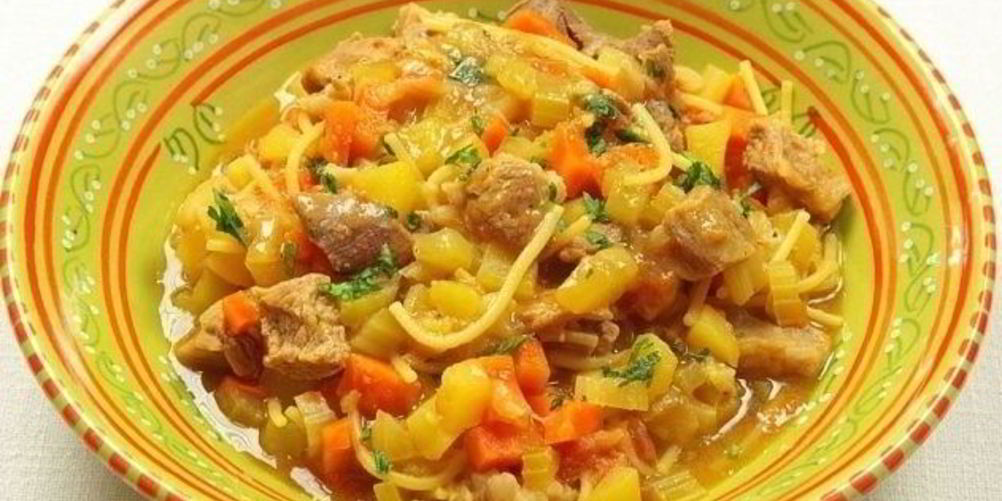 Рецепт лапши с говядиного и овощами