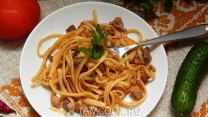 Лапша с мясом