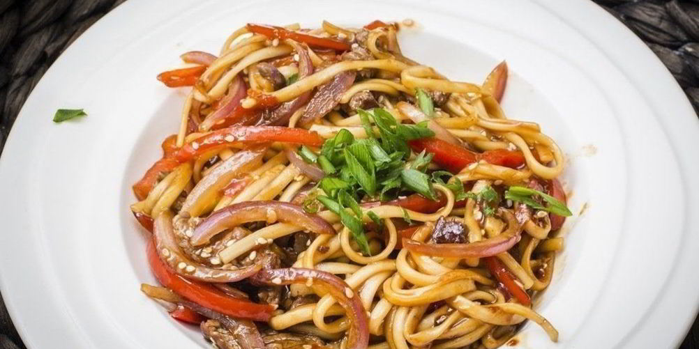 Рецепт лапши удон с говядиной и овощами