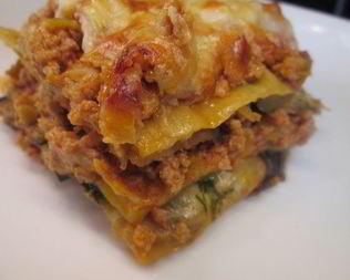 Лазанья Болоньезе с баклажанами и кабачками