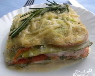Лазанья из кабачков с фаршем