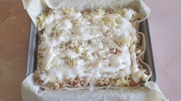 лазанья из лаваша с фаршем