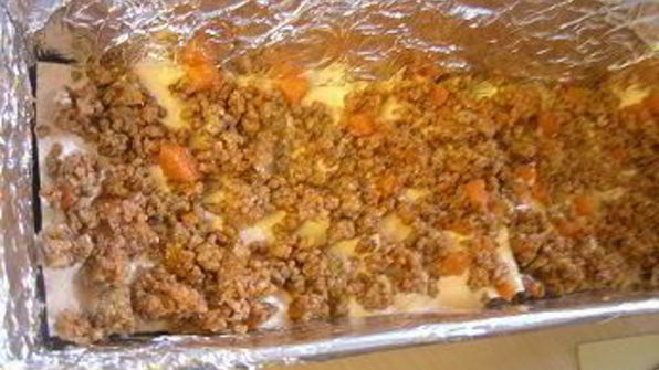 лазанья под розовым соусом