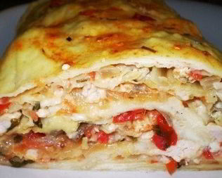 Рулет алла лазанья из тонкого лаваша