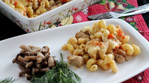 макароны с курицей в духовке запеченные