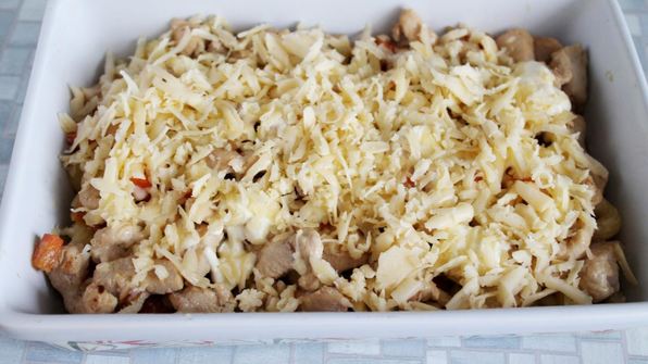 макароны с курицей в духовке запеченные