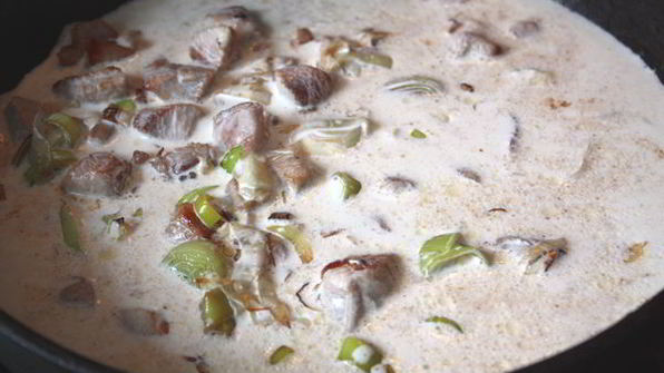 паста с индейкой в сливочном соусе