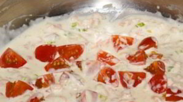 паста с красной рыбой и красной икрой