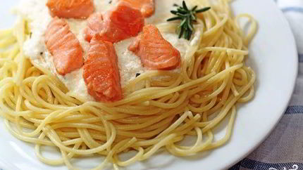 Паста с лососем и сыром