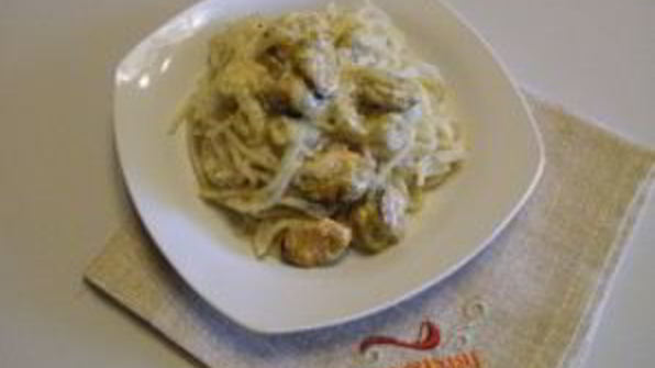 паста с мидиями в сливочном соусе