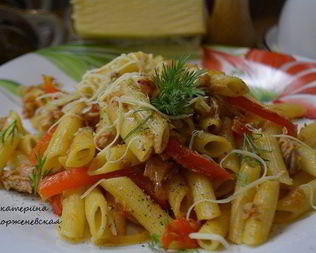 Паста с тунцом и болгарским перцем