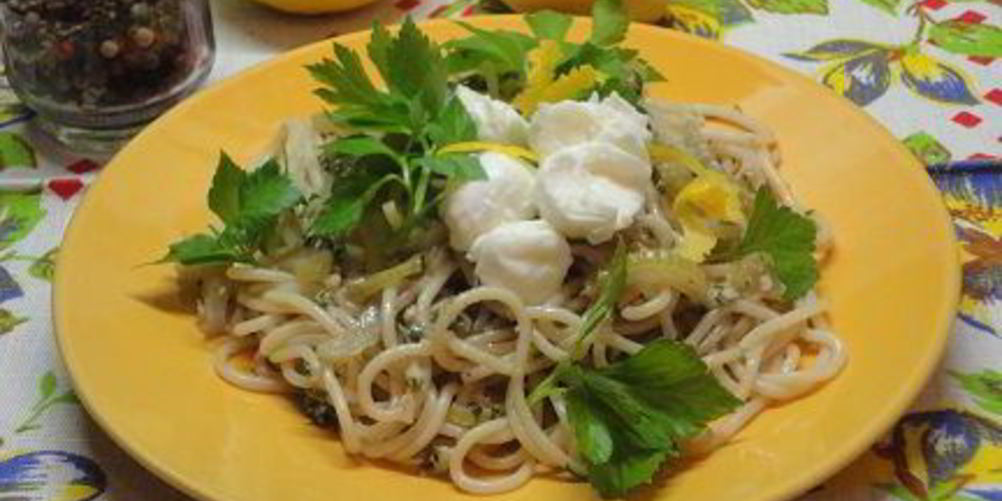 Рецепт спагетти с сельдереем