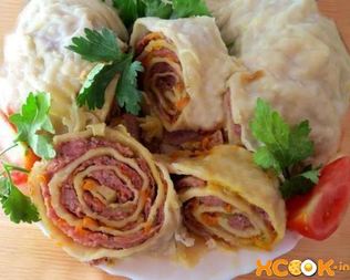 Ханум с капустой и фаршем