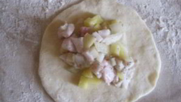 манты с картошкой и салом