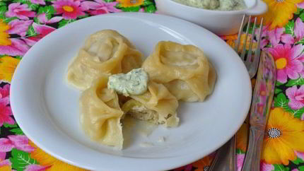 Манты с курицей