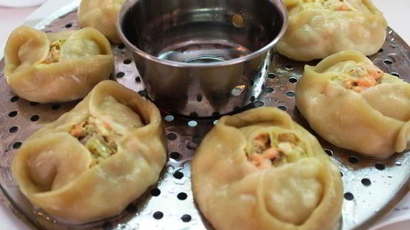 манты с семгой и шафраном