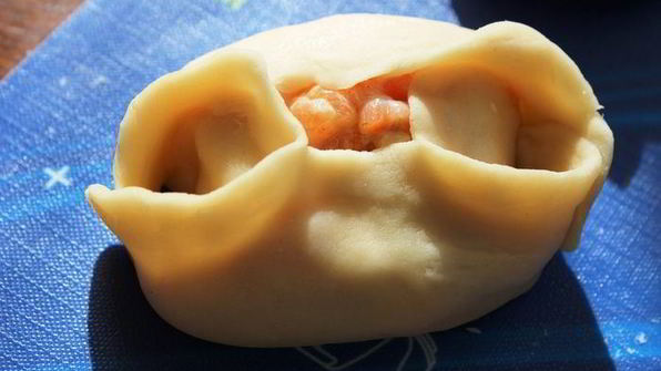 манты с семгой и шафраном