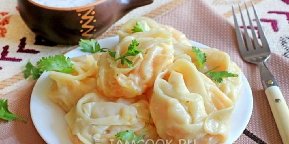 Рецепт постных мантов с тыквой