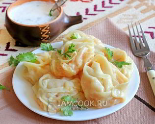 Постные манты с тыквой