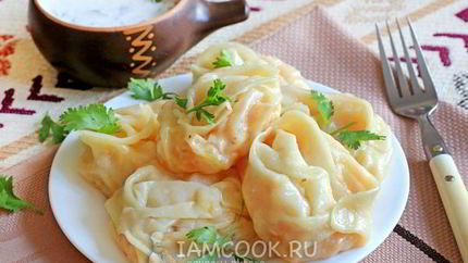 Постные манты с тыквой