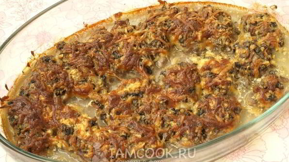 мясо по-французски с грибами