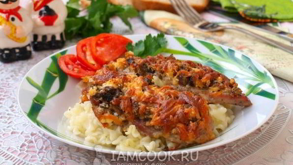 мясо по-французски с грибами