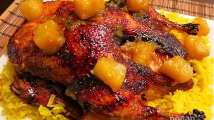 Фаршированная утка с ананасом