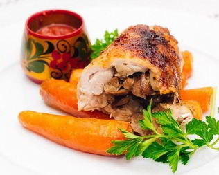 Фаршированные куриные окорочка в духовке