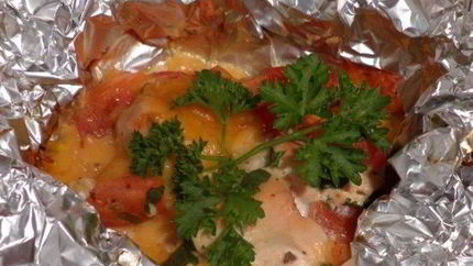 Курица в духовке с помидорами