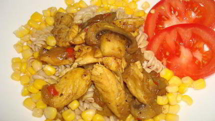 Пикантная куриная грудка с грибами