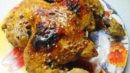 Пряный цыпленок в сметане запеченный в рукаве
