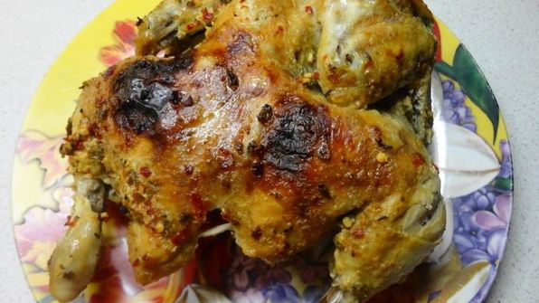 пряный цыпленок в сметане запеченный в рукаве