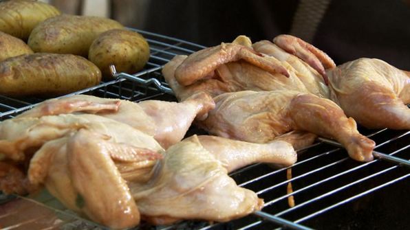 цыплята-корнишоны с запеченным картофелем