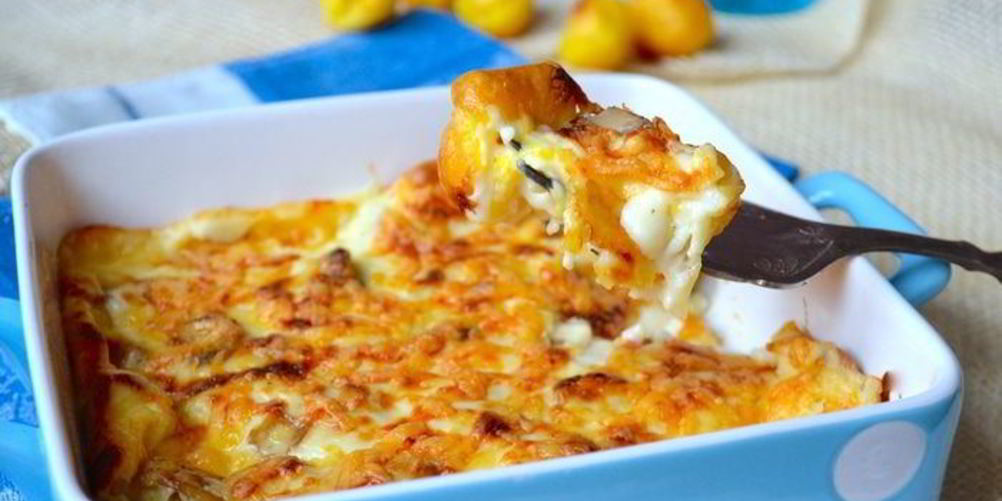 Рецепт ньокков-суфле под грибным соусом бешамель