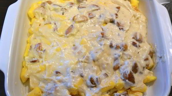 ньокки-суфле под грибным соусом бешамель