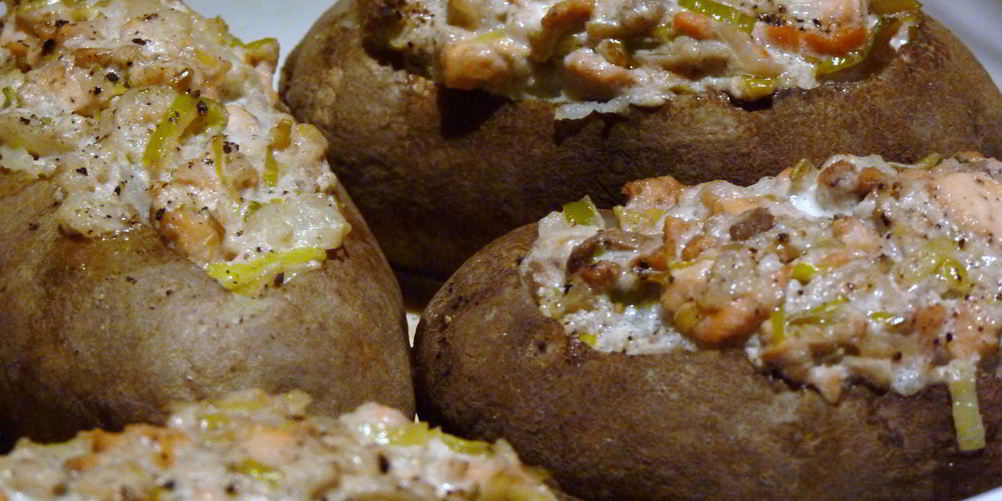 Рецепт картофеля фаршированного лососем