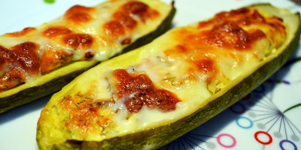 Рецепт цукини, запеченные с начинкой