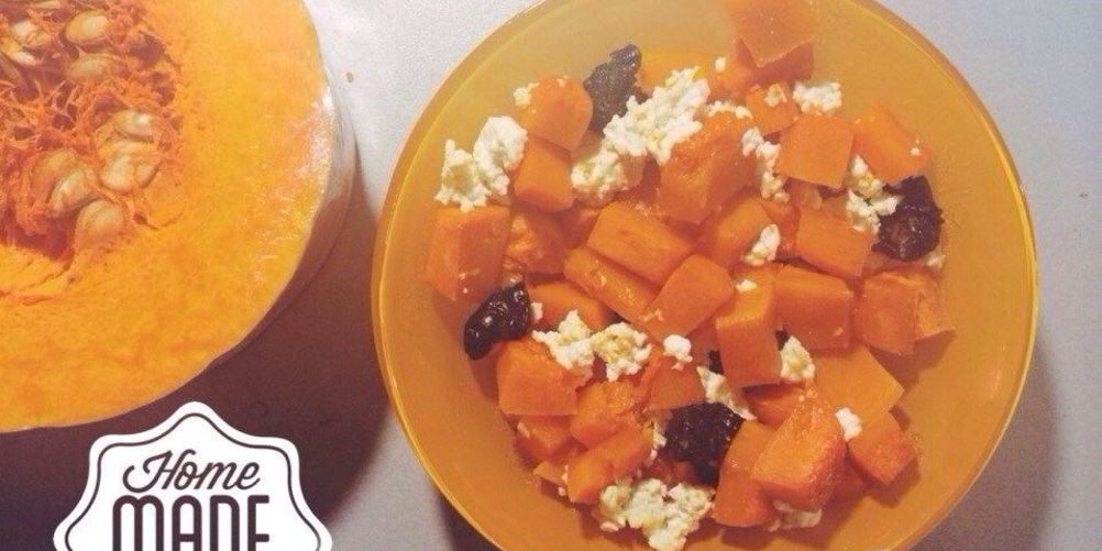 Рецепт тушеной тыквы с творогом и сухофруктами
