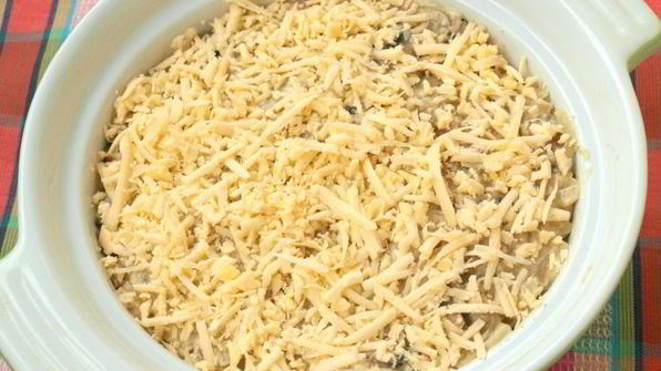 запеченная капуста с курицей и шампиньонами