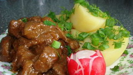 Говяжья печень по-восточному