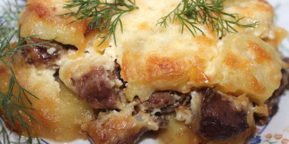 Рецепт говяжьей печени в духовке со сметаной