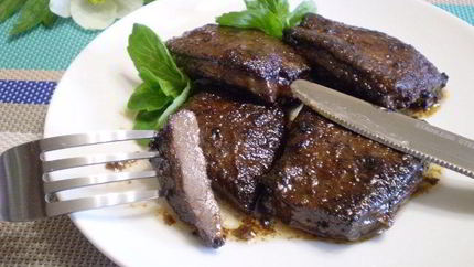 Говяжья печень жареная