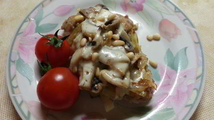 Куриная печень под шапкой