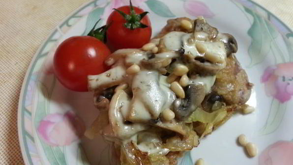 куриная печень под шапкой