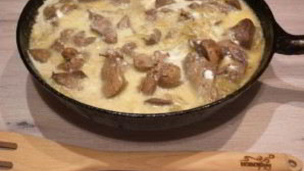 куриная печень в сливках